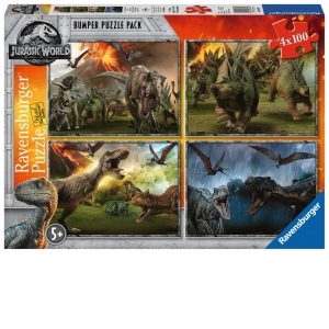 PUZZLE JURASSIC WORLD, 4x100 PIESE