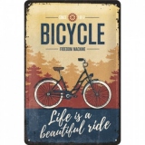 Placa metalica 20x30 Bicycle, Beautiful Ride