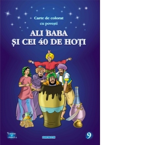 Vezi detalii pentru Ali Baba si cei 40 de hoti - carte de colorat cu povesti (format A4)