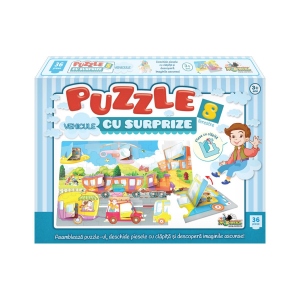 Puzzle Vehicule cu Surprize, 36 piese