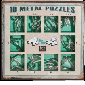 10 Metal Puzzles Set Green