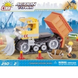 Set Constructie Action Town, Buldozer Pe Senile Cu Remorca