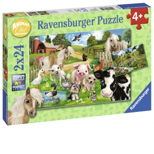 PUZZLE FERMA ANIMALELOR, 2x24 PIESE