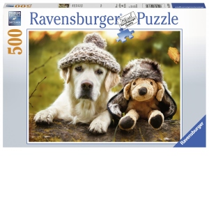 PUZZLE LABRADOR CU PALARIE, 500 PIESE