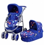 Carucior pentru papusi 3 in 1 Coco Blue Splash