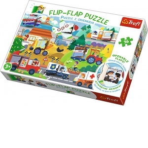 Puzzle 36 Flip Flap Invatand Vehiculele