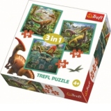 Puzzle Trefl 3in1 Lumea Extraordinara a Dinozaurilor