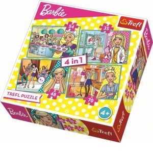 Puzzle Trefl 4in1 Barbie Face Cariera