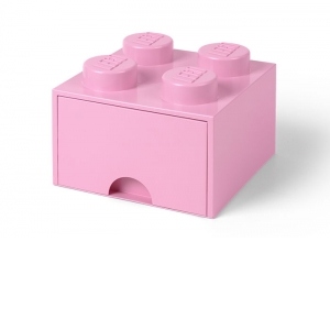 Cutie depozitare LEGO 2x2 cu sertar, roz (40051738)