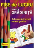 Fise de lucru pentru gradinita. Coloreaza si invata semne grafice