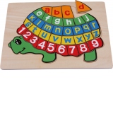 Puzzle din lemn ABC broasca testoasa