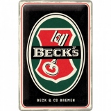 Placa metalica 20x30 Becks Key Logo
