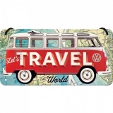 Placa metalica cu snur 10x20 Volkswagen Travel the World