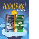 Pachet Andilandi (2 volume): 1. Aventura gemenilor Andrei si Lucia dincolo de Poiana Vie; 2. Calatoria lui Vlad pe Celalalt taram