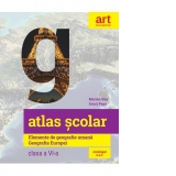 Atlas scolar. Elemente de geografie umana. Geografia Europei. Clasa a VI-a