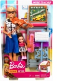 Barbie Cariere Set Mobilier cu Papusa Profesoara de Muzica