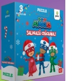 Puzzle PJ MASKS salveaza Craciunul!