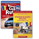 Pachet Promo : Noul cod rutier 2020 + Intrebari de examen explicate pentru categoriile A, B, BE + CD cu 1500 intrebari