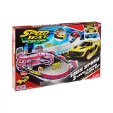 Set de joaca cu 2 masinute High Speed 3 Level Racing Track Motormax