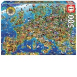 Puzzle 500 Crazy European Map