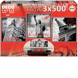 Puzzle 3x500 Big Cities, Deco Puzzle