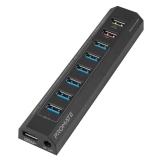 Hub USB Promate SmartHub-QC8 USB 3.0, adaptor PC, Negru