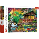 Puzzle Trefl 3000 Cabana din Padure