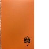 Caiet A4 144 file aritmetica Atinge Excelenta Daco, coperta plastic portocaliu