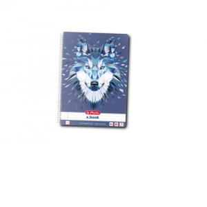 Caiet A4 cu spirala, 80 file, dictando, motiv Wild Animals Wolf