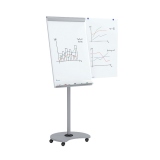 FLIPCHART MOBIL 360Â°, MAGNETIC, REGLABIL PE INALTIME, POSIBILITATE DE UTILIZARE IN POZITIE ORIZONTALA, DOUA BRATE LATERALE