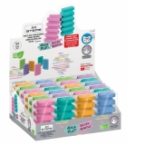 Radiera Steps, culori pastel, 1 bucata/blister, prezentare pe display 24 bucati