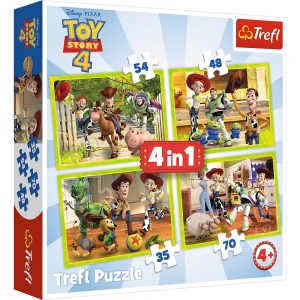 Puzzle Trefl 4in1 Eroii Toystory4 in Actiune