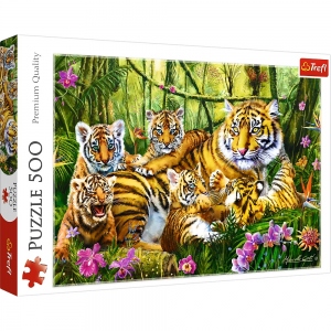 Puzzle Trefl 500 Familie de Tigri