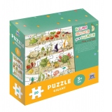 In lumea fructelor si a  legumelor cu micul catel de usturoi. Puzzle gigant