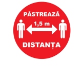 Indicator podea rotund Pastreaza distanta, diametrul 20 cm