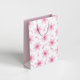 Punga cadou marime G (26 x 36 x 14 cm), motiv floral,roz