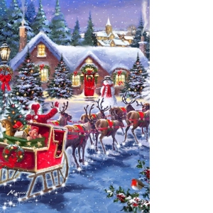 Puzzle - Santa And Sleigh, 1000 piese (70073)