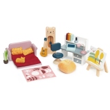 Set mobilier birou Doll House, din lemn premium, 27 piese fara papusa