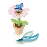 Floare in ghiveci, din lemn premium, Blossom Flowerpot, 15 piese