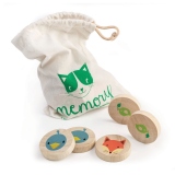 Joc de memorie al pisicii inteligente, din lemn premium, Clever Cat Memory, 21 piese