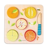 Puzzle educativ Fractionarea fructelor, din lemn premium, Citrus Fractions