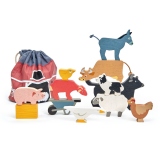 Animale domestice, din lemn premium, Stacking Farmyard, 13 piese