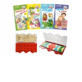 Set joc educativ miniLUK (4 carti + joc): Matematica, limba romana, logica si creativitate, varsta 6+