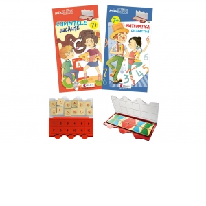 Set joc educativ miniLUK (2 carti + joc): Matematica si limba romana, varsta 7+