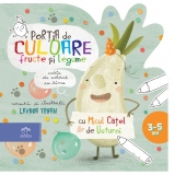 Portia de culoare fructe si legume - carte de colorat cu rime (3-5 ani)