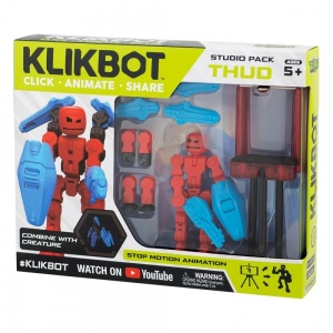 Vezi detalii pentru Set Figurina Robot articulat transformabil KlikBot Studio Pack, Red, Thud