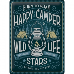 Placa metalica 30x40 Happy Camper