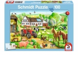 Puzzle 100 piese - O ferma vesela