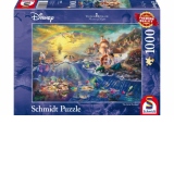 Puzzle 1000 piese Disney, Thomas Kinkade - Disney Mica Sirena