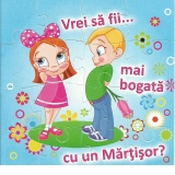 Felicitare Puzzle martisor - Copii